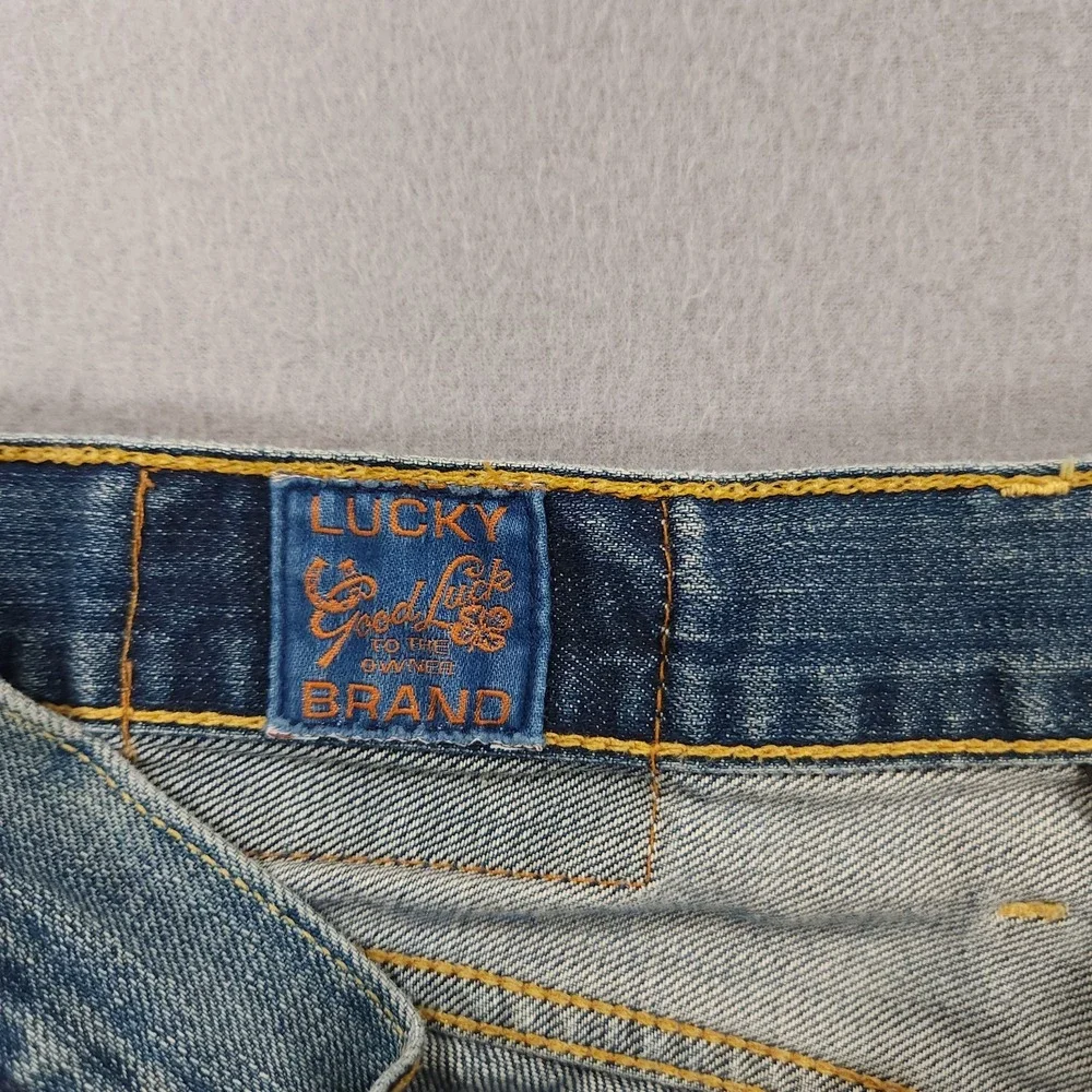 Lucky Brand Jeans Mens 34x34 Bootleg Y2K 100% Cotton Denim Bootcut - Picture 8 of 16